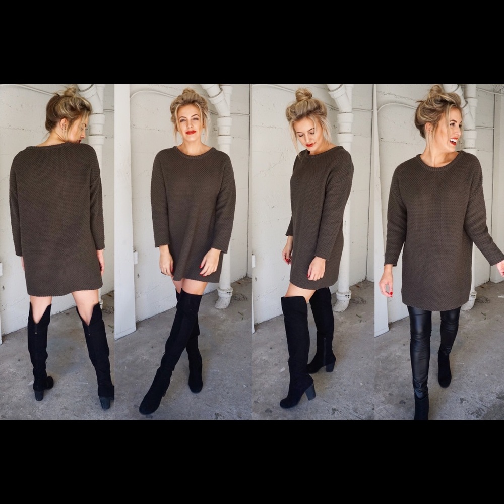 Olive Green Sadie and Sage Sweater Dress